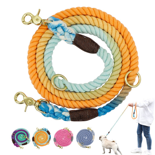 Vibrant Gradient Dog Collar & Leash Set – Stylish Comfort for Safe Outdoor Adventures