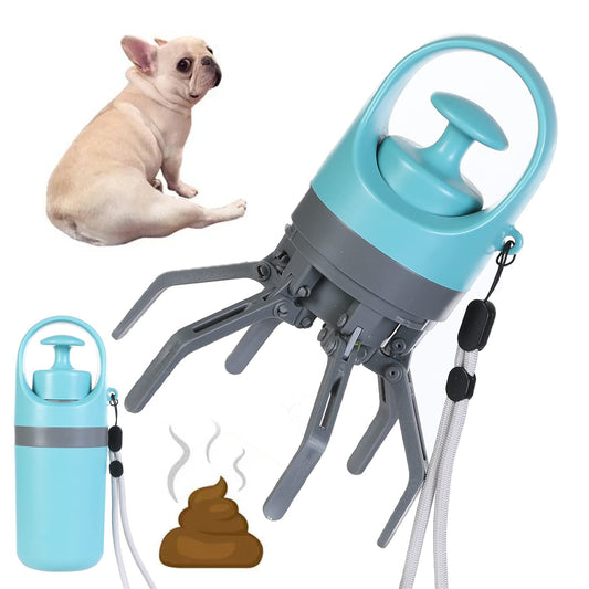Portable Lightweight Dog Pooper Scooper With Built-in Poop Bag Dispenser Eight-claw Shovel For Pet Toilet Picker Pet Products - Barking Good Deals