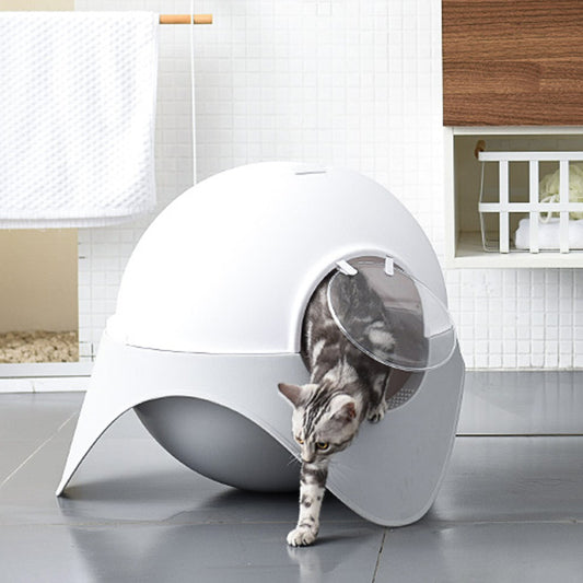 Snow‑House UFO Enclosed Cat Toilet – Spacious, Private & Odour‑Controlling