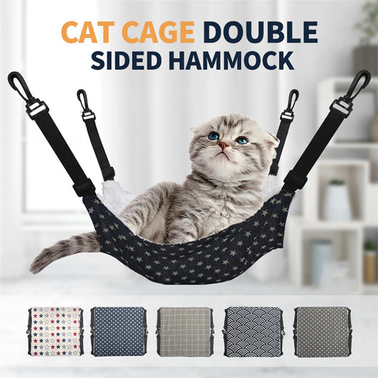 Winter‑Ready Lamb Fleece Hanging Hammock – Warm & Cozy Elevated Cat Lounge