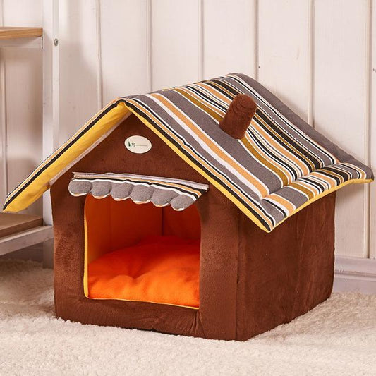 Striped Removable Cover Dog Bed – Stylish Comfort for Small to Medium Dogs