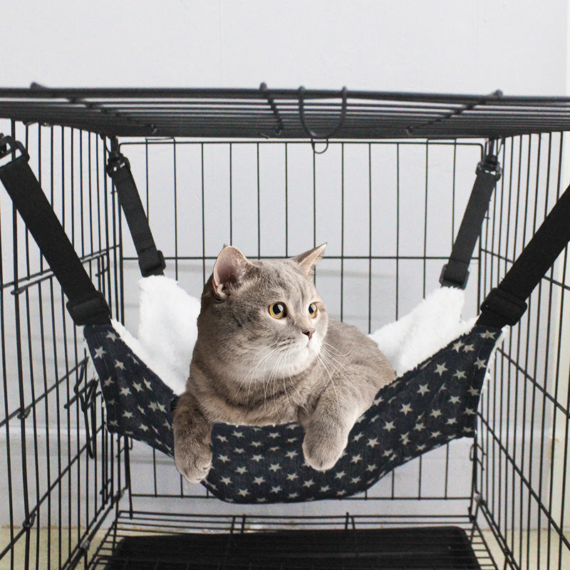 Winter‑Ready Lamb Fleece Hanging Hammock – Warm & Cozy Elevated Cat Lounge