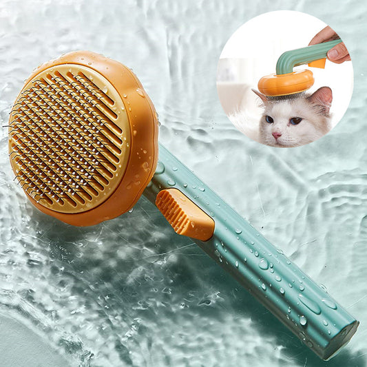 Gentle Self‑Cleaning Steel Wire Cat Brush — Comfort Grooming & Fur‑Free Home