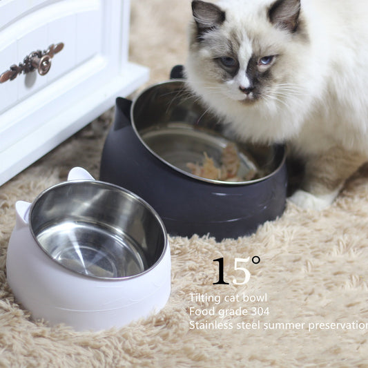 Cervical‑Support Oblique Cat Bowl — Healthy Mealtime for Your Pet