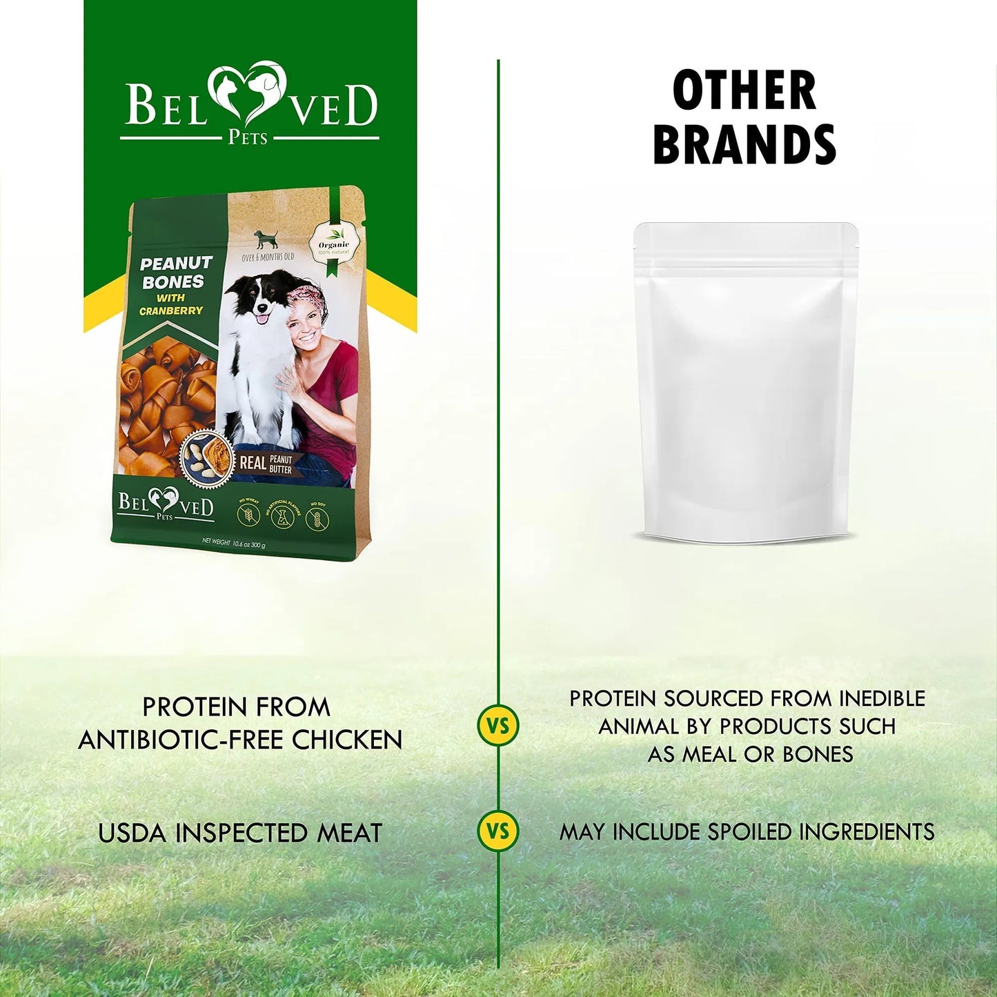 Peanut Butter & Cranberry Rawhide‑Free Chew Bones – Healthy, Tasty Dental Treats
