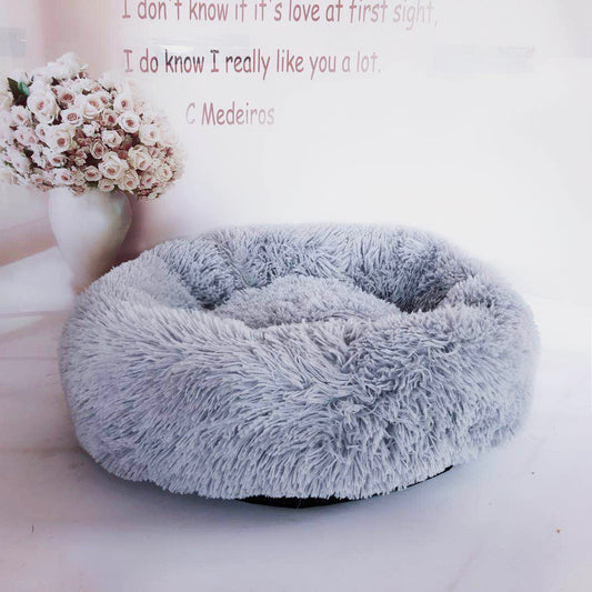 Small Cat Round Plush Nest – Cozy Comfort for Your Kitten