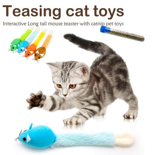 Long‑Tail Teaser Mouse – Irresistible Chase Toy for Happy, Active Cats