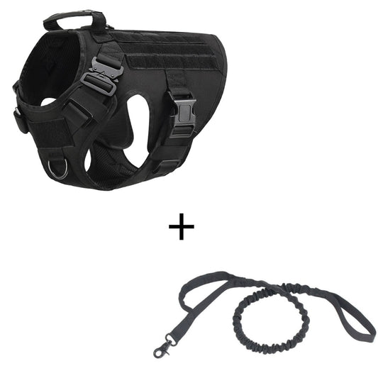 Tactical Outdoor Dog Vest + Leash Set – Rugged Control & Adventure Ready