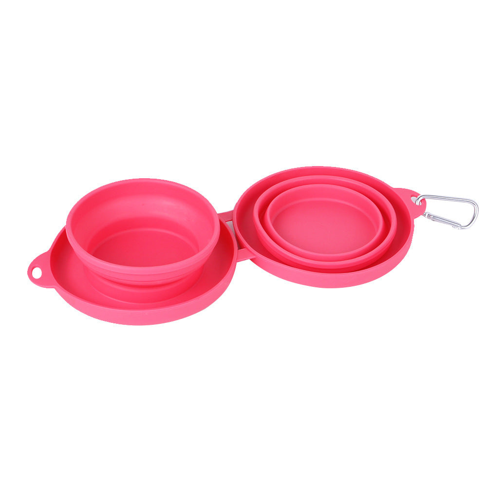 Foldable Double Pet Bowl — Travel-Friendly Feeding for Dogs & Cats