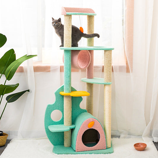 Large Vertical Sisal Cat Scratching Tower – Ultimate Stretch & Furniture Protector