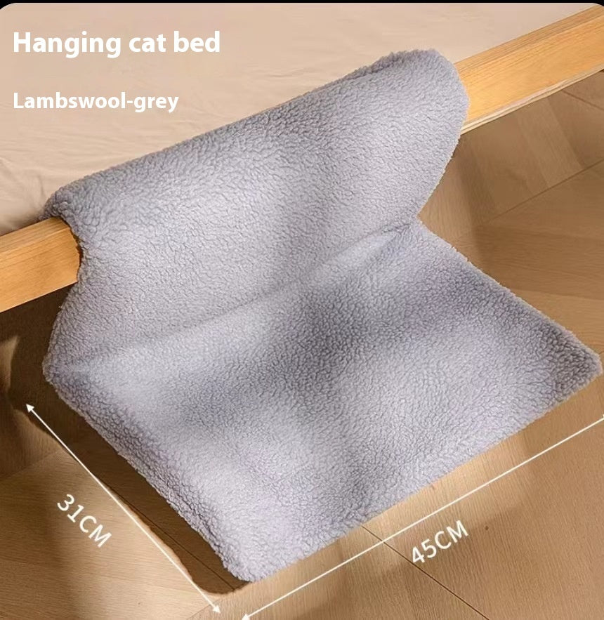 Plush L‑Shaped Cat Hammock – Hanging Cat Nest for Cozy Elevated Lounging