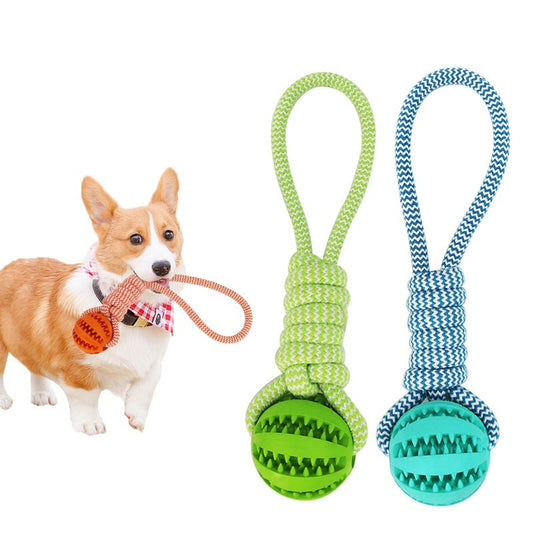 Hemp Rope & Rubber Treat Ball – Bite‑Resistant Doggy Chew Toy