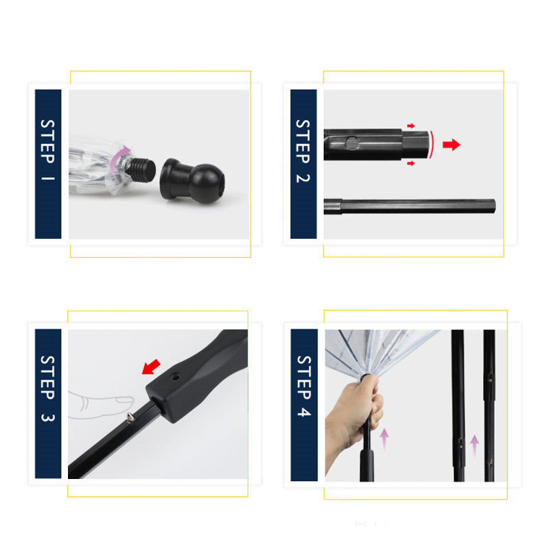 Premium Transparent Dog Umbrella with Built‑In Traction Chain